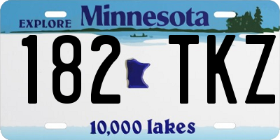 MN license plate 182TKZ