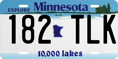 MN license plate 182TLK