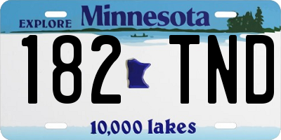 MN license plate 182TND