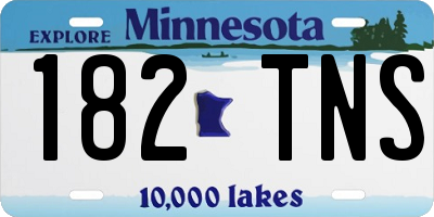 MN license plate 182TNS