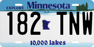 MN license plate 182TNW
