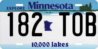 MN license plate 182TOB