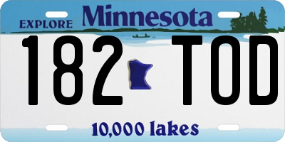 MN license plate 182TOD