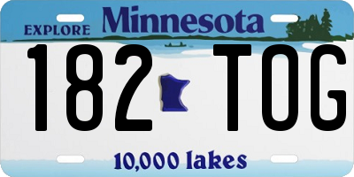 MN license plate 182TOG