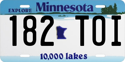 MN license plate 182TOI