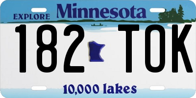 MN license plate 182TOK