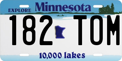 MN license plate 182TOM