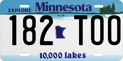 MN license plate 182TOO