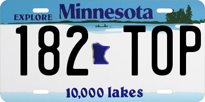 MN license plate 182TOP