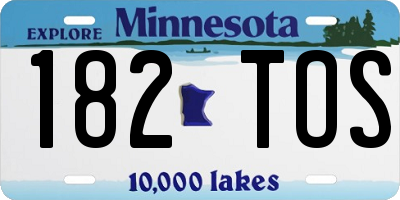 MN license plate 182TOS