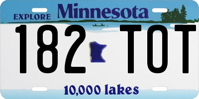 MN license plate 182TOT