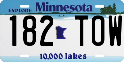 MN license plate 182TOW