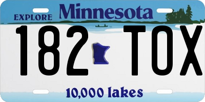 MN license plate 182TOX