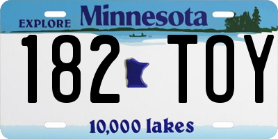 MN license plate 182TOY