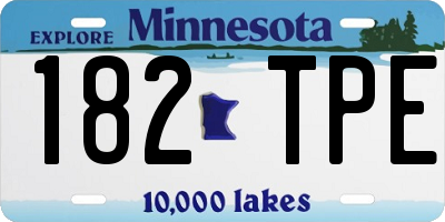 MN license plate 182TPE
