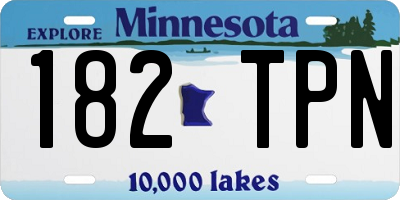 MN license plate 182TPN