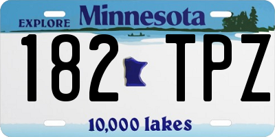 MN license plate 182TPZ