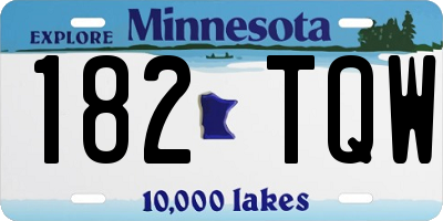 MN license plate 182TQW