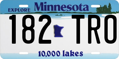 MN license plate 182TRO