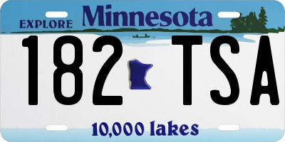 MN license plate 182TSA