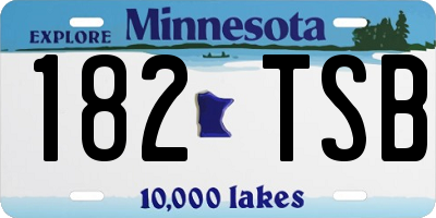 MN license plate 182TSB
