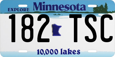 MN license plate 182TSC