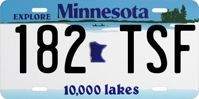 MN license plate 182TSF