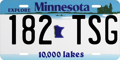 MN license plate 182TSG
