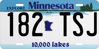 MN license plate 182TSJ