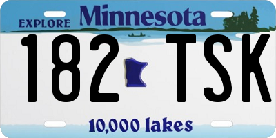 MN license plate 182TSK