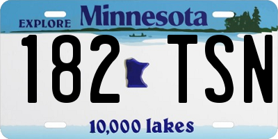 MN license plate 182TSN
