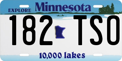 MN license plate 182TSO