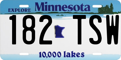 MN license plate 182TSW