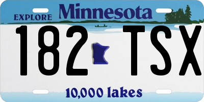 MN license plate 182TSX