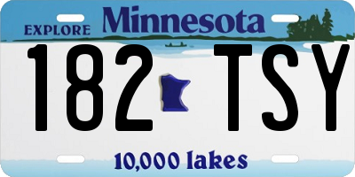 MN license plate 182TSY