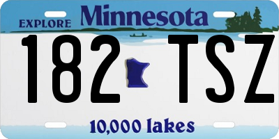MN license plate 182TSZ