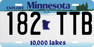MN license plate 182TTB
