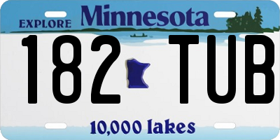 MN license plate 182TUB