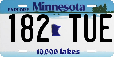 MN license plate 182TUE