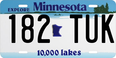 MN license plate 182TUK