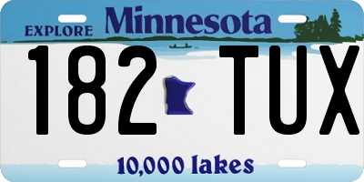 MN license plate 182TUX