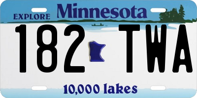 MN license plate 182TWA