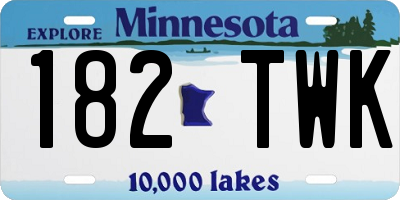 MN license plate 182TWK