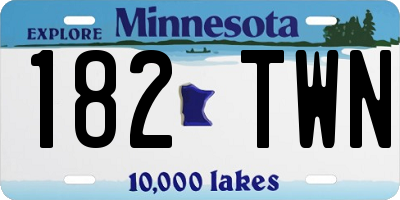 MN license plate 182TWN