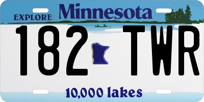 MN license plate 182TWR