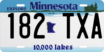 MN license plate 182TXA