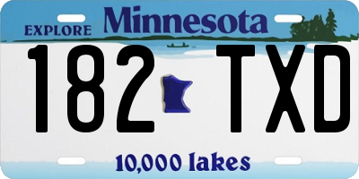 MN license plate 182TXD