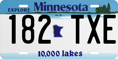 MN license plate 182TXE