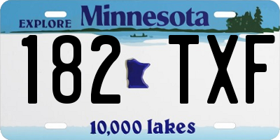 MN license plate 182TXF