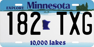 MN license plate 182TXG